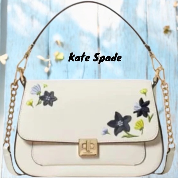 Kate Spade Handbags - Kate Spade NWT Leather Phoebe Floral Appliqué Meringue Crossbody   Bag